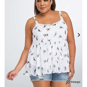Torrid tucan babydoll tank 5X